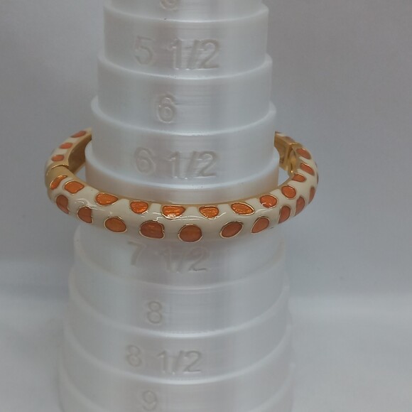 KJL Kenneth Jay Lane clamper bracelet giraffe animal print enamel - Picture 6 of 8